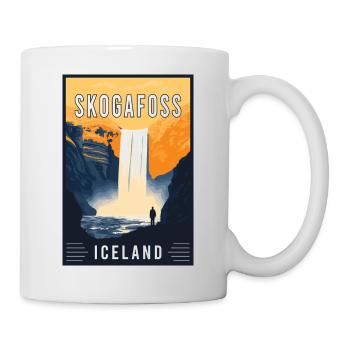 Discover Majestic Skogafoss Waterfall in Iceland - Mug - white - Right