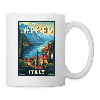 Erleben Sie die Schönheit des Gardasees in Italien - Tasse - Weiß - Rechts