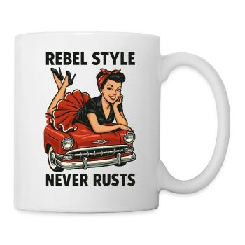 Rockabilly Pin-Up: Rebel Style Never Rusts Retro - Mug - white - Right
