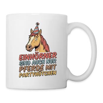 Cheval de fête avec chapeau - Mug blanc - blanc - Droite