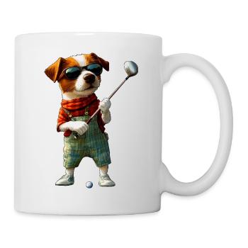 Chien Golf Jack Russell - Mug blanc - blanc - Droite
