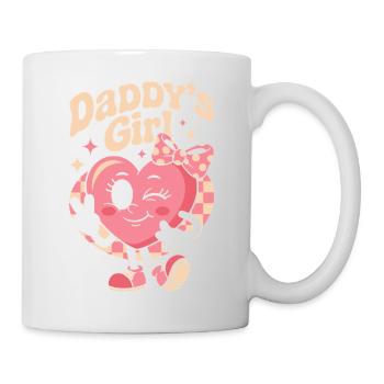 Daddys Girl Retro Heart Cute Pink Family - Mug - white - Right