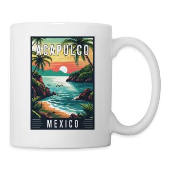 Explore Acapulco in Mexico Tropical Travel Art - Mug - white - Right