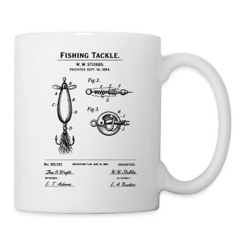 Angelgerät 1884 Patentdruck - Tasse - Weiß - Rechts