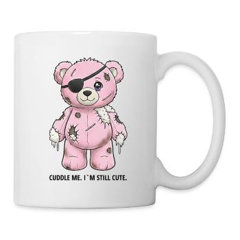Patchwork Pinker Teddybär mit Augenklappe - Tasse - Weiß - Rechts