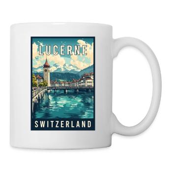 Entdecken Sie die Schweizer Alpen und Luzern in der Schweiz - Tasse - Weiß - Rechts