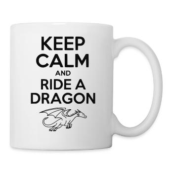Reste calme et monte un dragon - Mug blanc - blanc - Droite