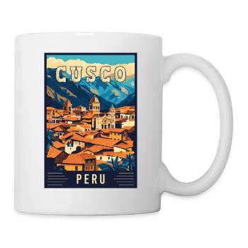Experience Vibrant Cusco in Peru - Travel Art - Mug - white - Right