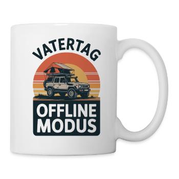 Vatertag Offline Modus Camping Papa Geschenk 2026 - Tasse - Weiß - Rechts