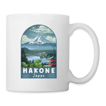 Erkunden Sie Hakone in Japan – Landschaftsreisekunst - Tasse - Weiß - Rechts