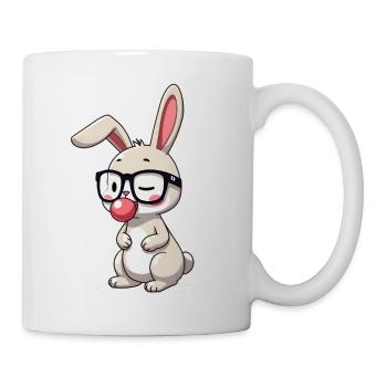 Kaninchen kaut Kaugummi - Tasse - Weiß - Rechts