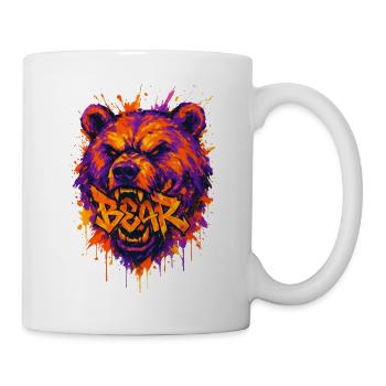 Grizzly Bear Graffiti Streetwear-Design - Tasse - Weiß - Rechts