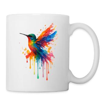 Hummingbird Pop Art Watercolor - Mug - white - Right