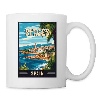 Explore Vibrant Charm of Sitges in Spain - Mug - white - Right