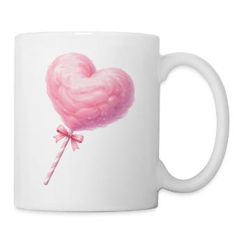Pink Cotton Candy Heart Illustration - Mug - white - Right