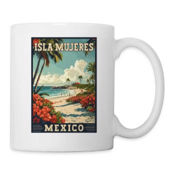 Découvrez le paradis tropical d’Isla Mujeres, au Mexique - Mug blanc - blanc - Droite
