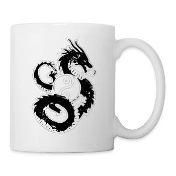 Dragon Yin Yang Circle Illustration - Mug - white - Right
