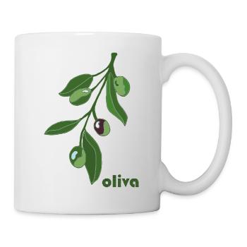 Vert graphique Rameau d’Olivier - Mug blanc - blanc - Droite
