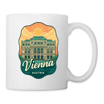 Wiener Staatsoper Vintage-Reisesouvenir - Tasse - Weiß - Rechts