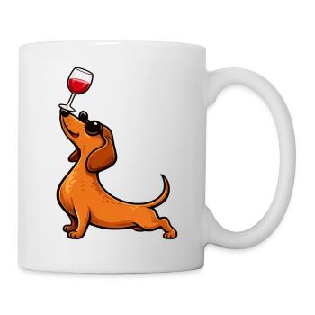 Dackel Weinliebhaber Wiener Hundemama Weenie - Tasse - Weiß - Rechts