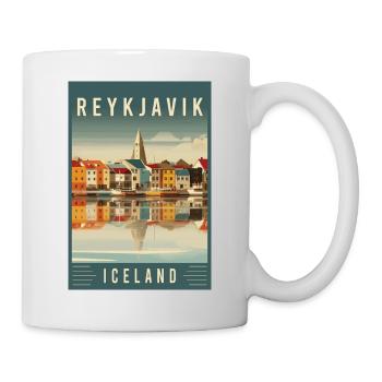 Explore Nordic Cityscape of Reykjavik in Iceland - Mug - white - Right