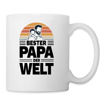 Bester Papa der Welt im Retro-Sonnenuntergang - Tasse - Weiß - Rechts
