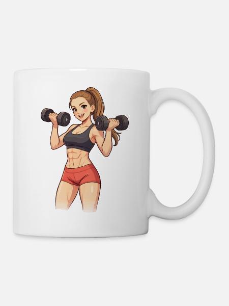 Krafttraining Powerfrau - Tasse - Weiß