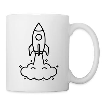 Résumé de Nuages Fusées Kawaii - Mug blanc - blanc - Droite