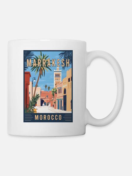 Explore Vibrant Souks of Marrakesh in Morocco - Mug - white
