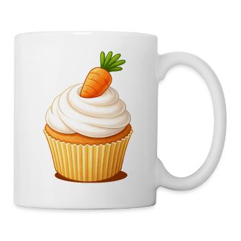 Carrot Cake Cupcake Illustration - Mug - white - Right