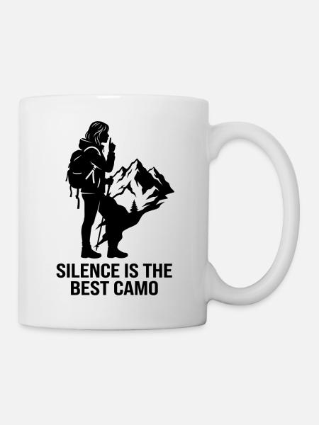 Schweigen ist der beste Tarnbergwanderer - Tasse - Weiß