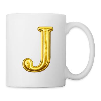Golden J Letter - Mug - white - Right