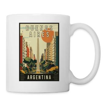 Découvrez la ville colorée de Buenos Aires en Argentine - Mug blanc - blanc - Droite