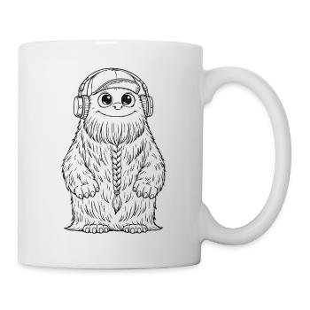 Fluffo mit Zopf vorne - Fluffonster Design schwarz - Tasse - Weiß - Rechts