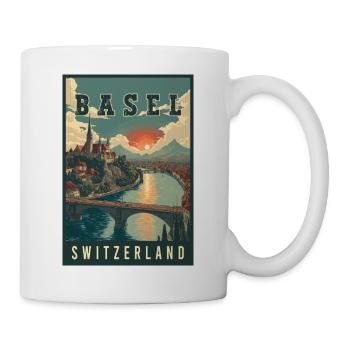 Discover River City of Basel in Switzerland - Mug - white - Right
