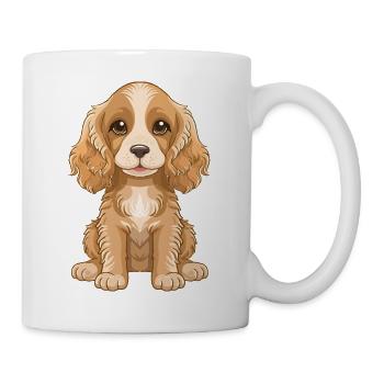 Dessin animé mignon de chiot Cocker Spaniel - Mug blanc - blanc - Droite