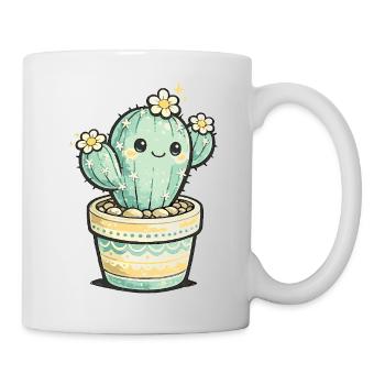 Cactus Blossom Kawaii in Pot - Mug - white - Right