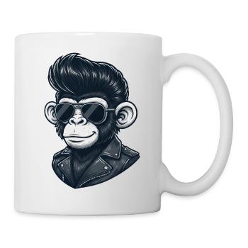 Cool Monkey Chimpanzee Sunglasses Rock and Roll - Mug - white - Right