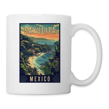 Discover Sayulita Mexico - Travel Art - Mug - white - Right