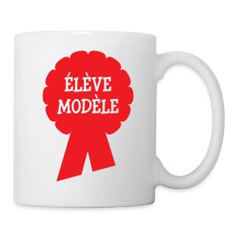 Badge Élève Modèle : Récompense Scolaire Vintage - Mug blanc - blanc - Droite