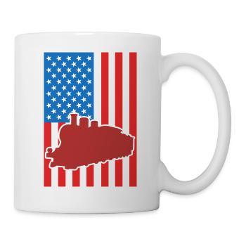 Eisenbahn USA Flagge - Tasse - Weiß - Rechts