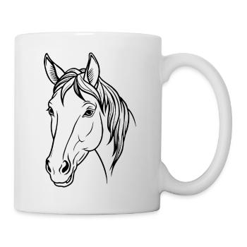 Pferdekopf - Tasse - Weiß - Rechts