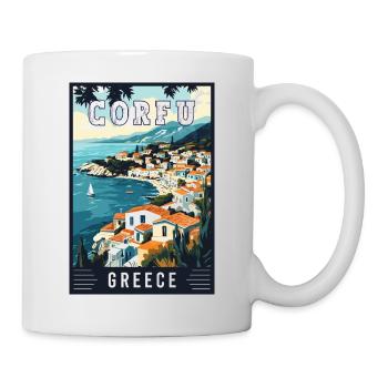 Découvrez le charme de l’île de Corfou en Grèce - Mug blanc - blanc - Droite