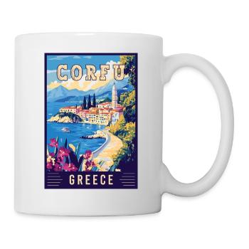 Découvrez le charme insulaire de Corfou en Grèce - Mug blanc - blanc - Droite