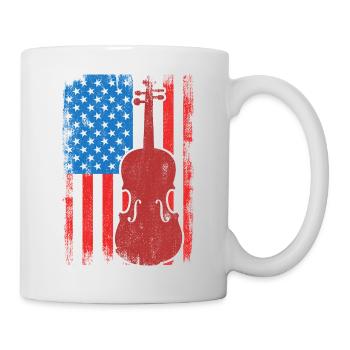Patriotischer US Violinist - Tasse - Weiß - Rechts