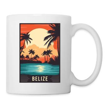 Découvrez le paradis tropical du Belize - Mug blanc - blanc - Droite