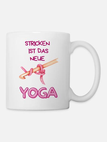 Stricken ist das neue Yoga - Tasse - Weiß