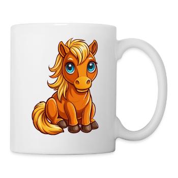 Un joli cheval qui s’occupe - Mug blanc - blanc - Droite