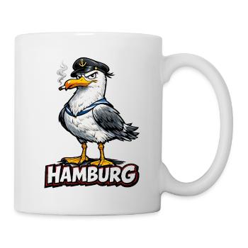 Kapitänsmöwe Hamburg - Tasse - Weiß - Rechts