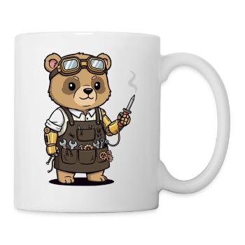 Bear Mechanic Steampunk Robotic Arm - Mug - white - Right